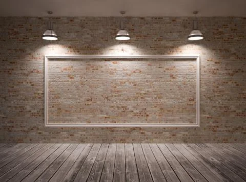 Banner on wall Stock Illustration