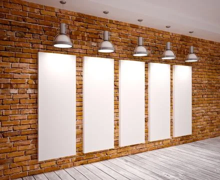 Banner on wall Stock Illustration