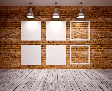 Banner on wall Stock Illustration