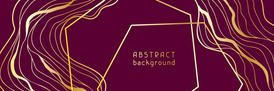 Banner with wave elements. Abstract card with linear curls. Illustrazione stock