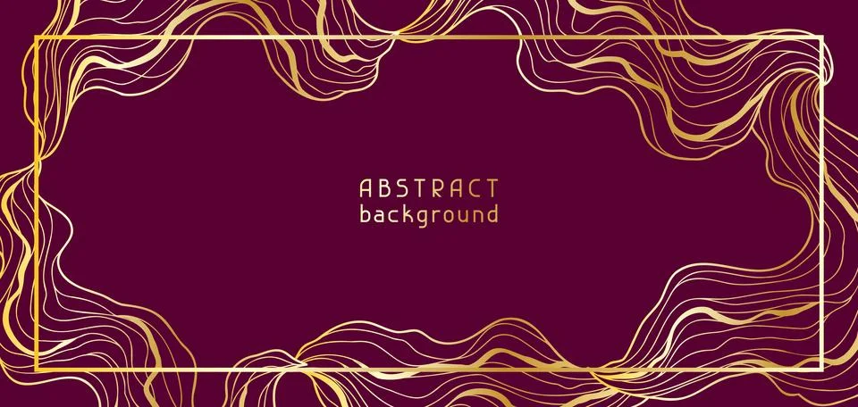 Banner with wave elements. Abstract card with linear curls. Stock Illustration