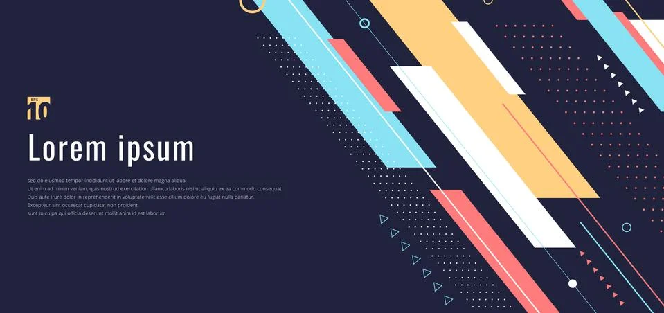 Banner web design template dynamic geometric pattern diagonal stripes line el Stock Illustration