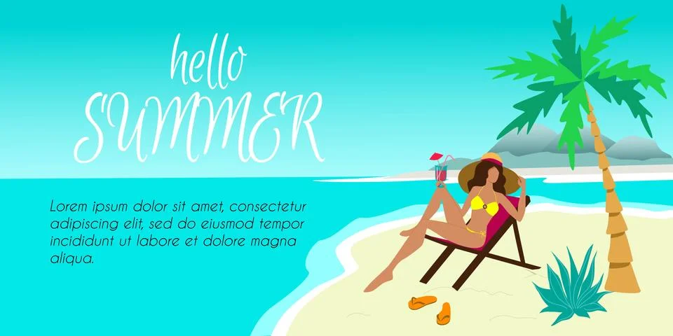 Banner for web page template. Horizontal header for  tourism site. Stock Illustration