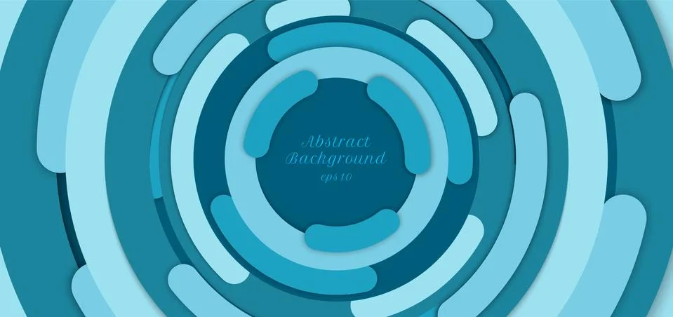Banner web template abstract background blue circle border overlapping layere Stock Illustration