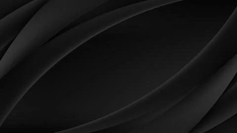 Banner web template abstract black and gray curved overlapping layer design o Illustrazione stock