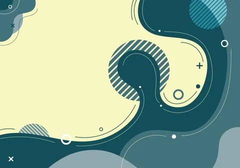 Banner web template abstract green organic fluid shape with circle line patte Illustrazione stock