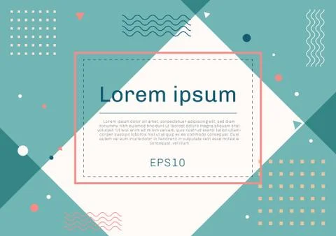Banner web template geometric design with square frame pastel color backgroun Stock Illustration