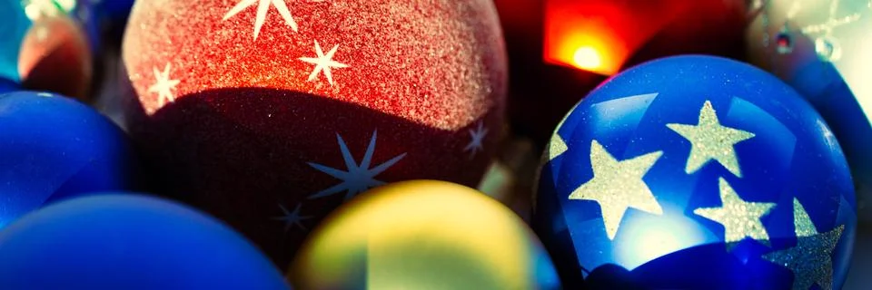 Banner Weihnachtskugeln Stock Photos