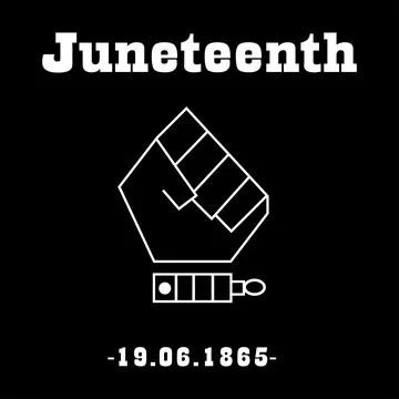 Banner white and black in juneteenth; Stock Illustration