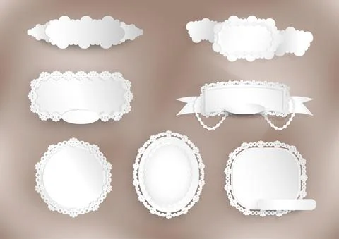Banner White paper cut Vector Stock Illustration