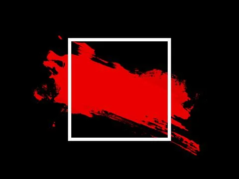 Banner. white square with red touch isolated on black background Stock Illustration