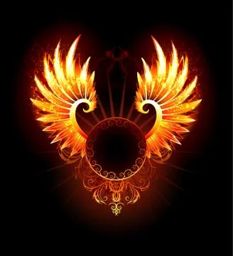 Banner with Wings Phoenix Иллюстрация
