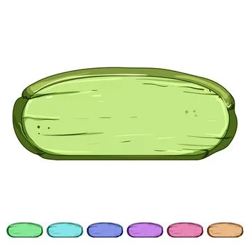 Banner wooden button cartoon vector graphic Stock Illustration