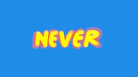 The banner for the word never is yellow Stock Footage 274497986