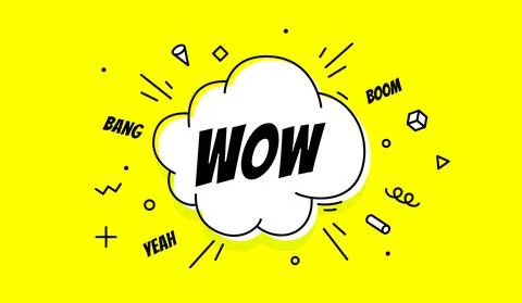 Banner Wow. Banner, speech bubble Stock Illustration