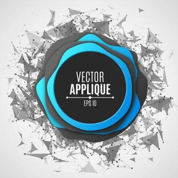 Banner for your projects. 3d Application from paper of black and blue colors. Stock Illustration