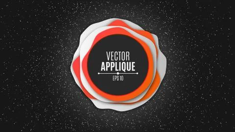 Banner for your projects. 3d Application made of orange and white paper. Mode Illustrazione stock