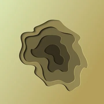 Banners with 3D abstract background with brown paper cut waves. Stock Illustration