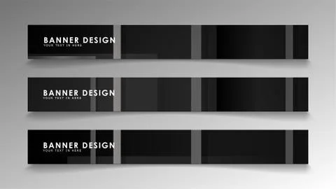 Banners of abstract geometric and rectangular patterns with black and white g 스톡 일러스트