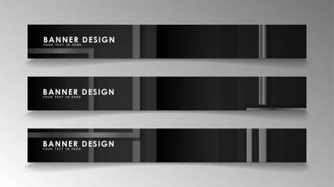 Banners of abstract geometric and rectangular patterns with black and white g 스톡 일러스트