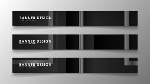 Banners of abstract geometric and rectangular patterns with black and white g 스톡 일러스트