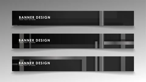 Banners of abstract geometric and rectangular patterns with black and white g 스톡 일러스트