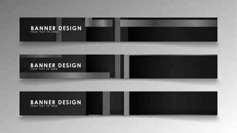 Banners of abstract geometric and rectangular patterns with black and white g 스톡 일러스트