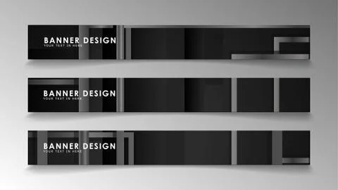 Banners of abstract geometric and rectangular patterns with black and white g 스톡 일러스트
