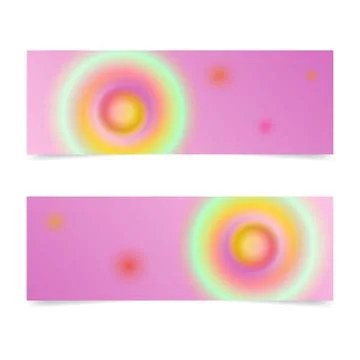 Banners with abstract gradient shape. Stock Illustration