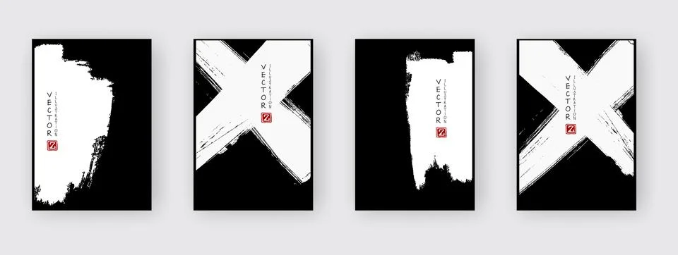 Banners with abstract ink brush. eps10 vector illustration Stock Illustration