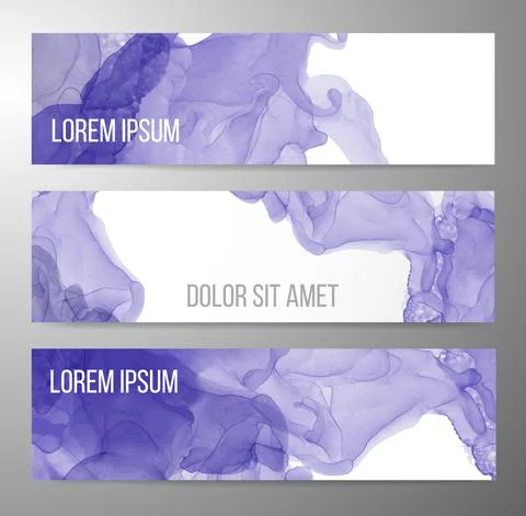 Banners with abstract periwinkle vector background. Color of the year 2022 Illustrazione stock