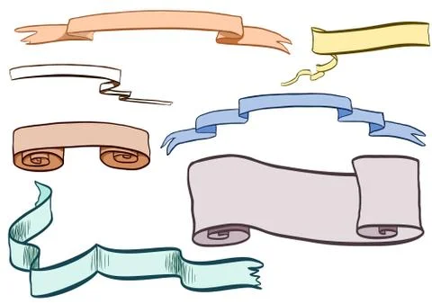 Banners and scrolls Stock Illustration