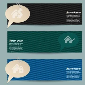 Banners with attached speech bubbles Stock-Illustration