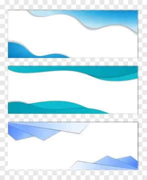 Banners. Background with blue abstract multilayered wavy pattern. Paper art Stock Illustration