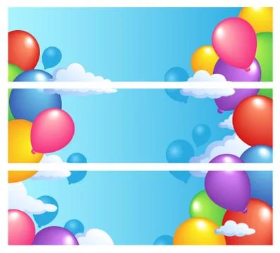 Banners with balloons  Stock Illustration