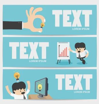 Banners Businessman Flat Stock Illustration