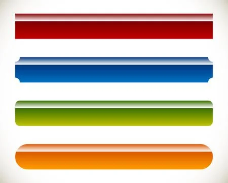 Banners, buttons (4 shape and 4 color) 스톡 일러스트