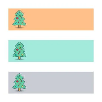 Banners with christmas tree Illustrazione stock