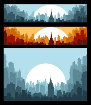Banners on city theme Illustrazione stock