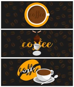 Banners coffee background vector graphic 库存插图