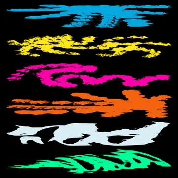 Banners colored graffiti collection symbols vector illustration Illustrazione stock