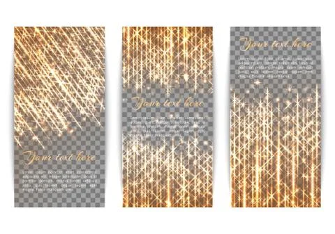 Banners with flickering lights Stock Illustration