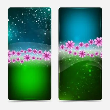 Banners with flowers 스톡 일러스트