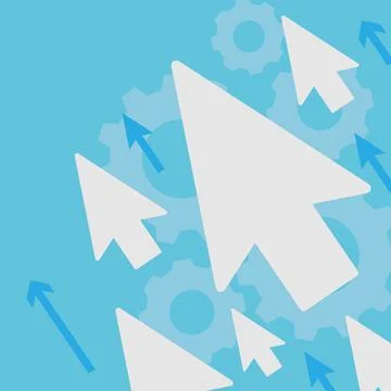 Banners with gear blue mouse arrow Stock-Illustration
