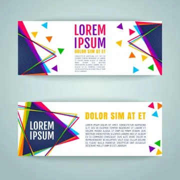 Banners with geometric elements Stock Illustration