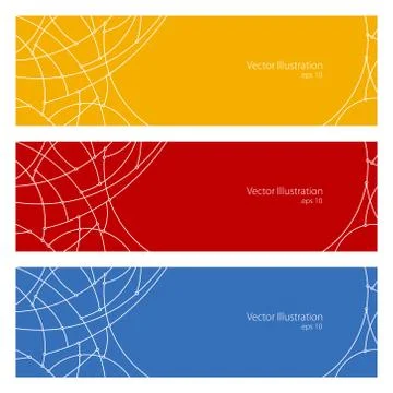 Banners with Geometric Pattern of Curves Stock Illustration