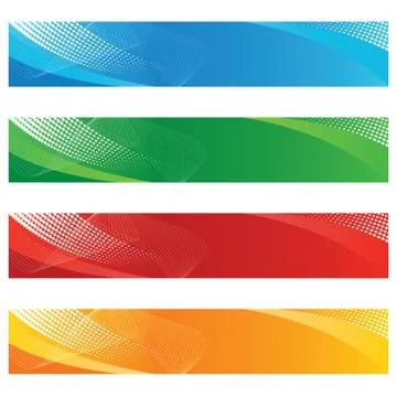 Banners in halftone and curved lines イラスト素材