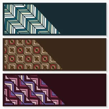 Banners with hand drawing ethnic pattern Stock-Illustration