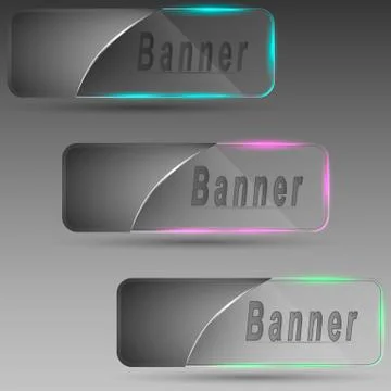 Banners with illumination Illustrazione stock