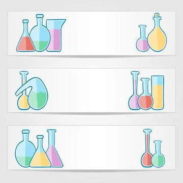 Banners with laboratory test tubes Stock-Illustration